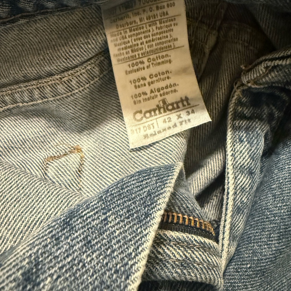 Carhartt Light Wash Denim Jeans 42x34 | Workwear / Vintage - Picture 2 of 3